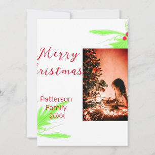 Merry Bright jul - lägg till familj namn välkommen Inbjudningar