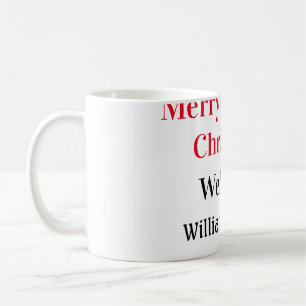Merry Bright jul - lägg till familj namn välkommen Kaffemugg