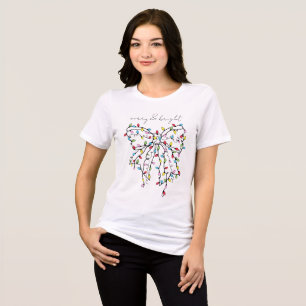 Merry Bright jul Ljus Coquette Bow T Shirt