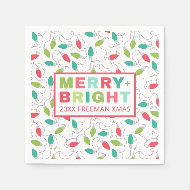 Merry + Bright Jul Party Napkins Pappersservett (Framsidan)