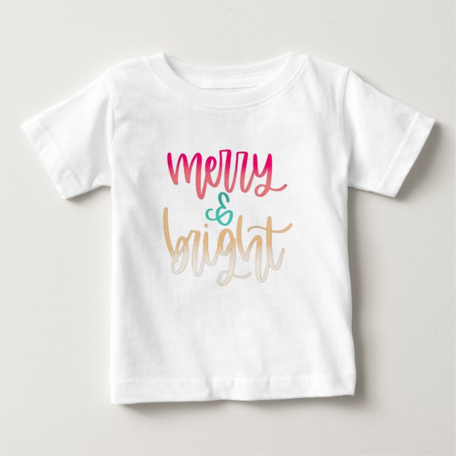 Merry & Bright jul Småbarn Shirt T Shirt (Framsida)