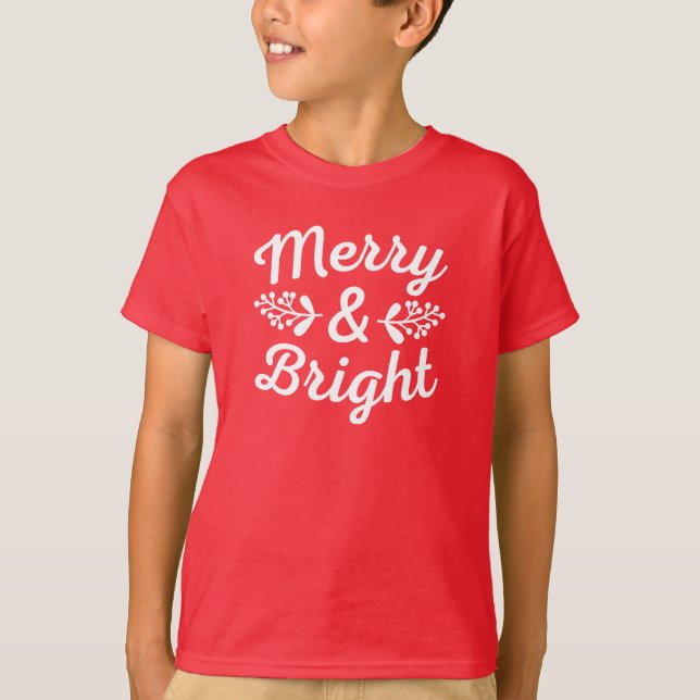 Merry & Bright jul T-Shirt (Framsida)