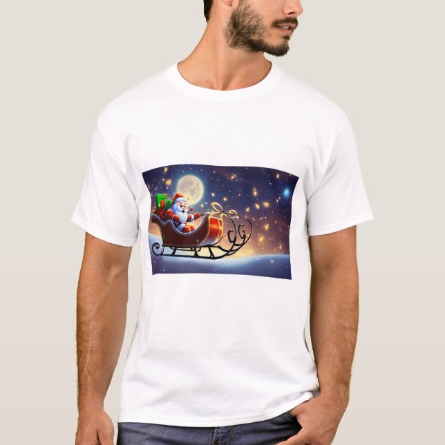 "Merry & Bright jul T-Shirt" T Shirt (Framsida)