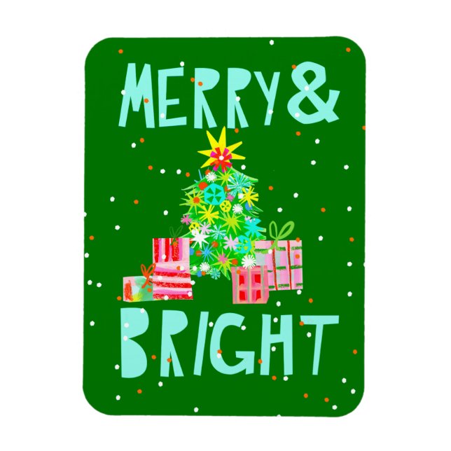 Merry & Bright Julgran Magnet (Vertikal)