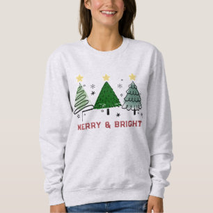 Merry & Bright Julgran Sweatshirt T Shirt