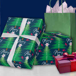 Merry Bright Julgran Wrapping Papper Presentpapper