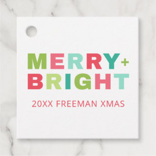 Merry + Bright julklapp Märkre Gåvor Etiketter