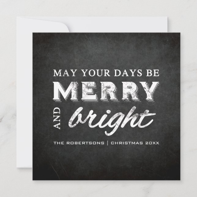 Merry & Bright - julklappskartong Julkort (Framsida)