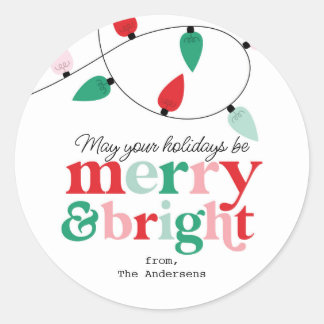 Merry Bright Ljus Sticker Runt Klistermärke