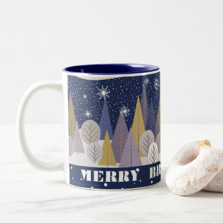 Merry Bright & Magic, bohemisk skog Två-Tonad Mugg