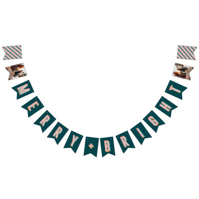 Merry + Bright Marquee Bunting Banner - Teal Vimplar (Alla)