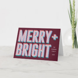 Merry + Bright Marquet Greeting Card - Red Inbjudan