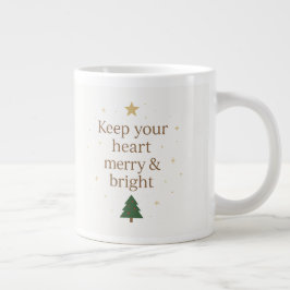 Merry & Bright | Minimalist Christmas Quote mug Jumbo Mugg