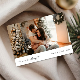 Merry & Bright Newlyed First Married God Jul Julkort