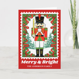 Merry & Bright Nutcracker-julklapp Frimärke Helgkort
