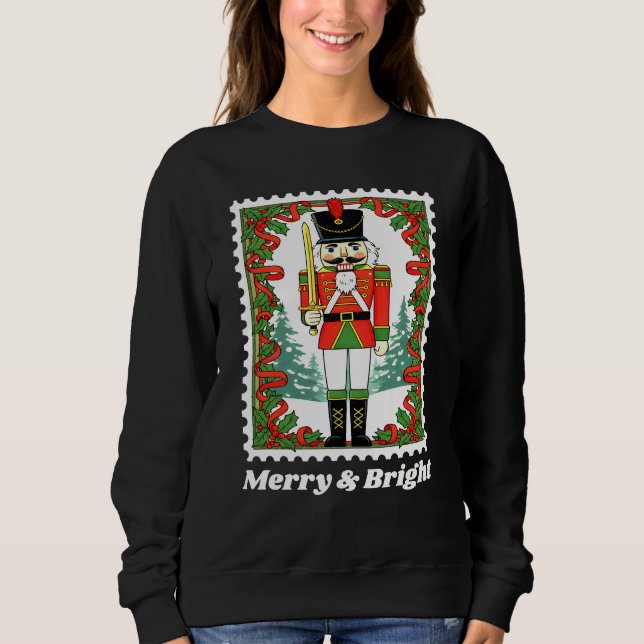 Merry & Bright Nutcracker-julklapp Frimärke T Shirt (Framsida)