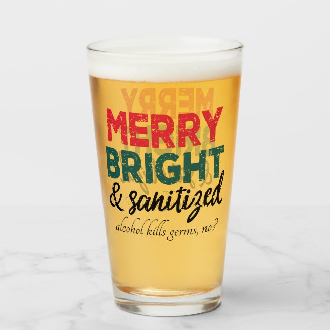 Merry Bright och Sanitized | Dödor av alkohol Glaskopp (Framsida fylld)