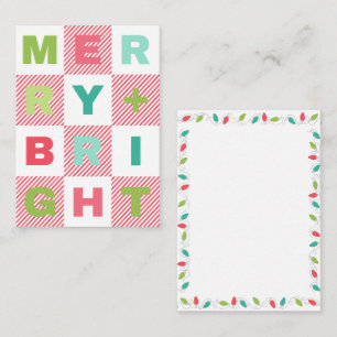 Merry + Bright Pastel Helgdag Gift-Märkre Anteckningskort