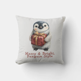 Merry & Bright Penguin Christmas Kudde