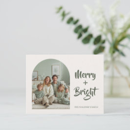 Merry + Bright Photo Family | Custom Holiday Card Vykort