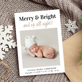 Merry Bright Photo jul Helgdag Birth Meddelande