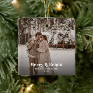Merry & Bright Photo Mörk Dusky Julgransprydnad Keramik