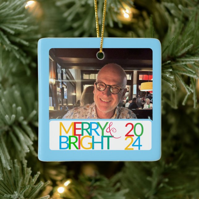 Merry & Bright Photo Ornament (Träd)