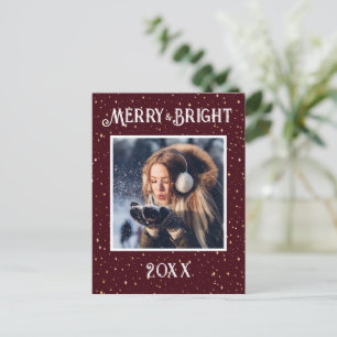 Merry & Bright Photo Red Starlight Helgdag Helg Vykort