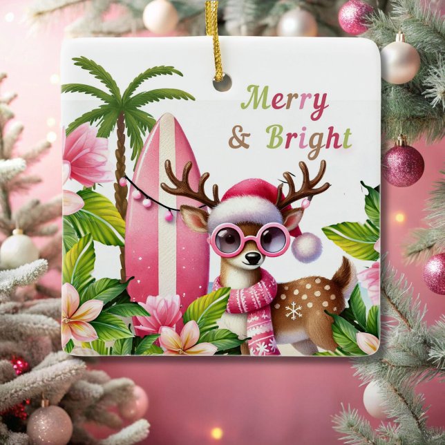 Merry & Bright Pink Tropical Ornament (Skapare uppladdad)