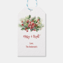 Merry Bright Poinsettia Berries jul-Helgdag