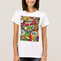 Merry & Bright Pop Art - Fet jul T-Shirt