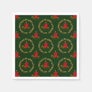 Merry-Bright-Red Julafton Candle- Pappersservett