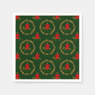 Merry-Bright-Red Julafton Candle- Pappersservett