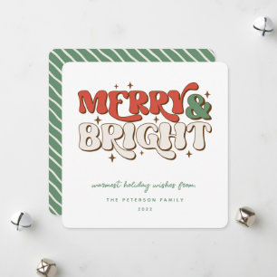Merry & Bright Retro Julkort
