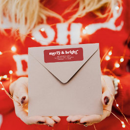 Merry Bright Retro Red-Returadressen Jul Returadress Etikett