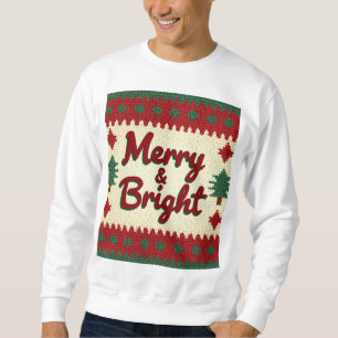 Merry & Bright Retro Ugly jul Sweater Patter Lång Ärmad Tröja