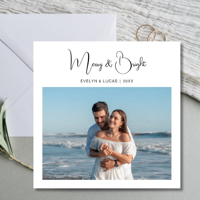 Merry & Bright Romantic lite julkort (Skapare uppladdad)