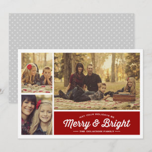 Merry & Bright Ruby 3 Photo Julhälsningar Julkort