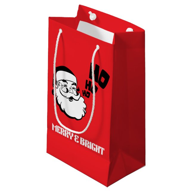 Merry & Bright Santa Gift Bag - Julens Helgdag (Framsidan Vinklad)