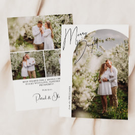 Merry + Bright Script Arch Photo Julkort