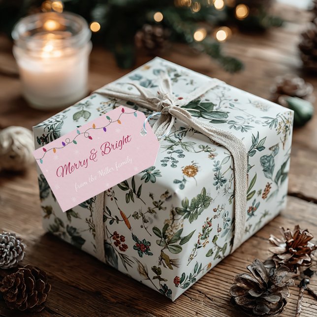 Merry & Bright | Stylish Holiday Gift Tag Presentetikett (Skapare uppladdad)