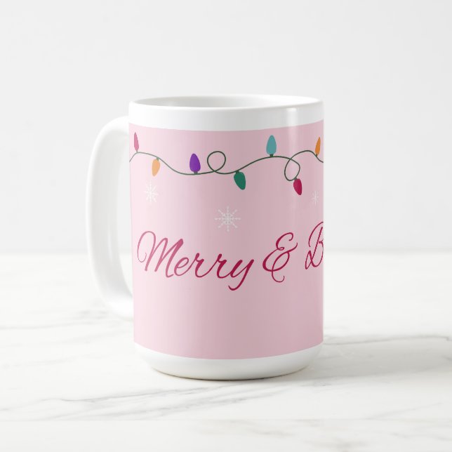 Merry & Bright | Stylish  Kaffemugg (Framsida vänster)