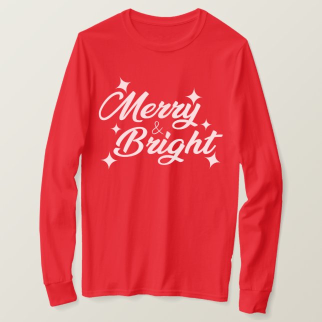 Merry & Bright Sweater T Shirt (Design framsida)