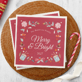 Merry & Bright Vintage Christmas Holiday Pappersservett