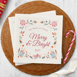 Merry & Bright Vintage Christmas Holiday Pappersservett