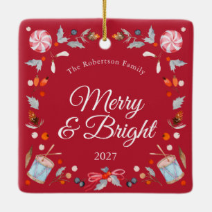 Merry & Bright Vintage julgransprydnad Keramik
