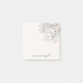 Merry & bright Xmas mistletoe Post-it Block