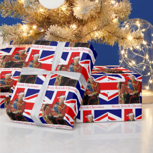 Merry British jul Kung Charles III Presentpapper