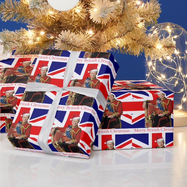 Merry British jul Kung Santa Hat Presentpapper (Helgdagar)