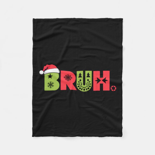 Merry Bruh-julfamiljen Matching Pajama Santa Fleecefilt (Framsidan)